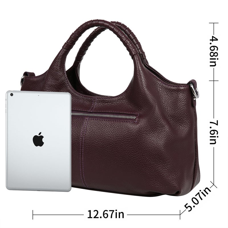 Iswee Leather Purse for Women - Shoulder Bag, Cross Body Satchel, Tote & Top Handle Bags (Violet) - Image 4